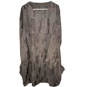 Sacred‎ Threads Women Brown Tunic Top One Sz Cutout Patches Lagenlook Artsy Boho